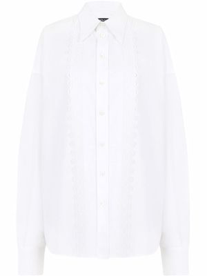 Dolce & Gabbana chemise en coton à broderie anglaise - Blanc