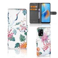 OPPO A74 4G | Telefoonhoesje | Met pasjeshouder | Bird Flowers