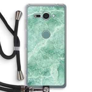 Groen marmer: Sony Xperia XZ2 Compact Transparant Hoesje met koord