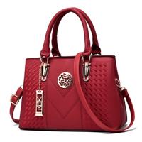 Borduurwerk messenger bags vrouwen lederen handtassen tassen voor vrouwen hand Bag (rood)