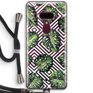 Geometrische jungle: HTC U12+ Transparant Hoesje met koord