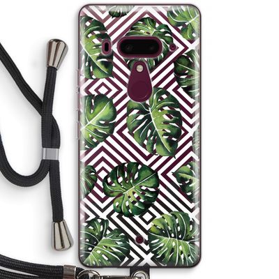 Geometrische jungle: HTC U12+ Transparant Hoesje met koord