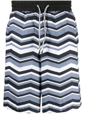 Emporio Armani pantalon de jogging à imprimé zig-zag - Multicolore