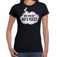 Eighties t-shirt wat een kut 80s feest zwart voor dames - thumbnail