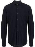 Corneliani chemise boutonnée à col italien - Bleu