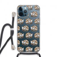Slapende poes: iPhone 13 Pro Max Transparant Hoesje met koord