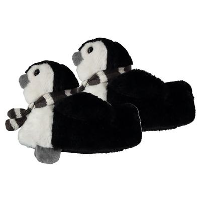 Apollo Dieren pantoffels Pinguin - peuters - zwart - kindersloffen - maat 31-32