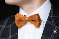 Luxe Vlinderdas | Cognac | Gebreid | Elegante Vlinderdas Voor Mannen | Peaky Blinders