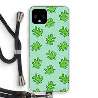 Groene blaadjes: Pixel 4 Transparant Hoesje met koord