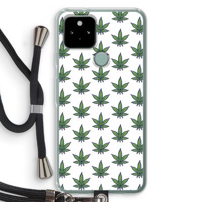 Weed: Pixel 5 Transparant Hoesje met koord
