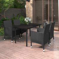 5-delige Tuinset met kussens poly rattan en glas 5-delige Tuinset met kussens poly rattan en glas