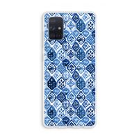Blauw motief: Galaxy A71 Transparant Hoesje Blauw motief: Galaxy A71 Transparant Hoesje