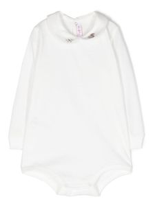 Il Gufo body en coton à motif brodé - Blanc