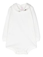 Il Gufo body en coton à motif brodé - Blanc