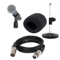 Shure Beta 58a met tafelstatief, kabel en windkap - thumbnail