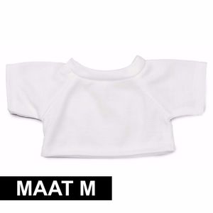 Knuffel kleding wit T-shirt M voor Clothies knuffels