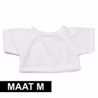 Knuffel kleding wit T-shirt M voor Clothies knuffels   -