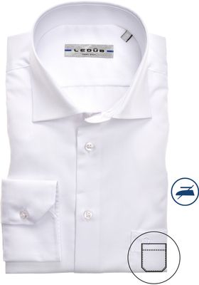 Ledȗb Heren Overhemd Spierwit Borstzakje Widespread Regular Fit Ledȗb Heren Overhemd Spierwit Borstzakje Widespread Regular Fit