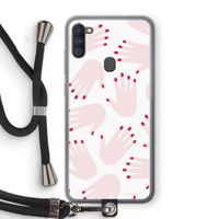 Hands pink: Samsung Galaxy A11 Transparant Hoesje met koord