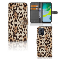 Motorola Moto E13 4G Telefoonhoesje met Pasjes Leopard - thumbnail