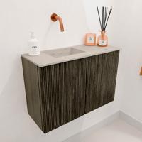 Toiletmeubel Mondiaz Joya Dlux | 60 cm | Meubelkleur Shadow | Faye wastafel Opalo Wasbak Links | Zonder kraangat(en)
