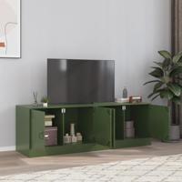 Tv-meubelen 2 st 67x39x44 cm staal olijfgroen
