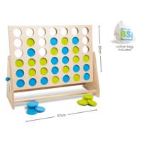 BS Toys mega houten vier bij elkaar spel, 43dlg BS Toys mega houten vier bij elkaar spel, 43dlg
