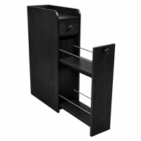 Nis Kast met Wieltjes Badkamerkast met Open Legplank & 2 Laden Smalle Niswagen Opbergkast met Kantelbeveiliging 18x40x70 cm -Zwart