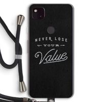 Never lose your value: Pixel 4a 5G Transparant Hoesje met koord