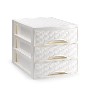 Ladekastje bureau organizer SORTED - 3 lades - wit - L26 x B35 x H28 cm - kunststof