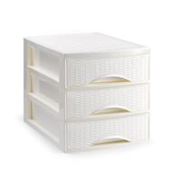 Ladekastje bureau organizer SORTED - 3 lades - wit - L26 x B35 x H28 cm - kunststof