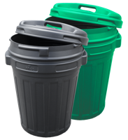 Voerton met draaisluiting 70 liter Green