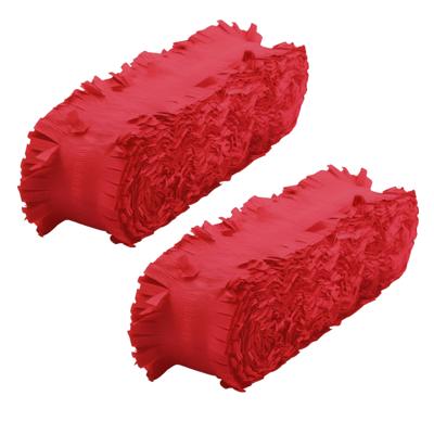 Crepe papier feest slingers/guirlande - 2x - 6 meter - rood - feestversiering - uni kleuren Crepe papier feest slingers/guirlande - 2x - 6 meter - rood - feestversiering - uni kleuren