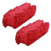 Crepe papier feest slingers/guirlande - 2x - 6 meter - rood - feestversiering - uni kleuren
