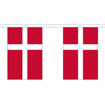 Denemarken vlaggetjes - vlaggenlijn - 900 cm - polyester - binnen/buiten - versiering - landen