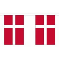 Denemarken vlaggetjes - vlaggenlijn - 900 cm - polyester - binnen/buiten - versiering - landen