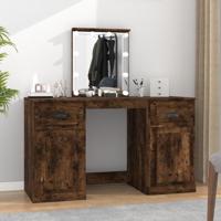 Kaptafel met LED-verlichting 130x50x132,5 cm gerookt eikenkleur
