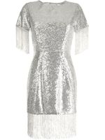 Macgraw robe courte brodée de sequins - Argent - thumbnail