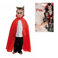 Halloween Dracula/vampier verkleed set - voor kinderen - cape en tanden - rood