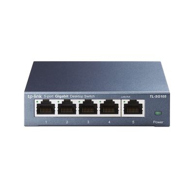 TP-LinkTL-SG105 5-Port 10/100/1000Mbps Desktop Switch Switch Zwart