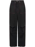 Dion Lee Hongbao contrast-stitching wide-leg trousers - Noir