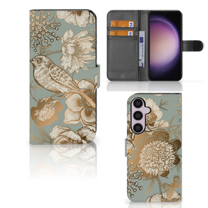 Hoesje voor Samsung Galaxy S24 Plus Vintage Bird Flowers