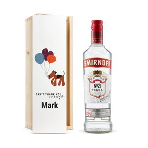 Vodka in bedrukte kist - Smirnoff