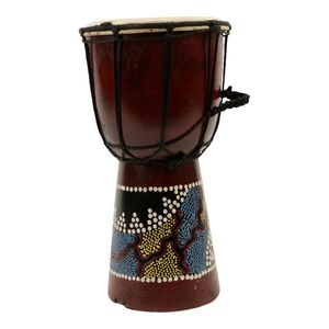 Djembe - Blauw & Groen Stippenpatroon (ca. 25 x 15 cm)