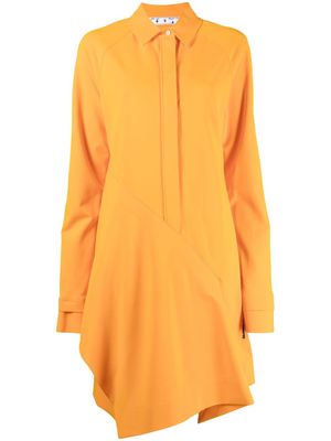Off-White robe-chemise à design d'empiècements - Jaune