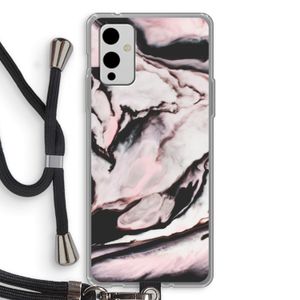 Roze stroom: OnePlus 9 Transparant Hoesje met koord