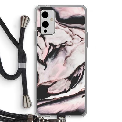 Roze stroom: OnePlus 9 Transparant Hoesje met koord
