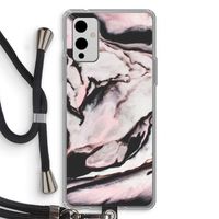 Roze stroom: OnePlus 9 Transparant Hoesje met koord