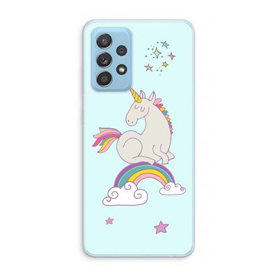 Regenboog eenhoorn: Samsung Galaxy A73 Transparant Hoesje