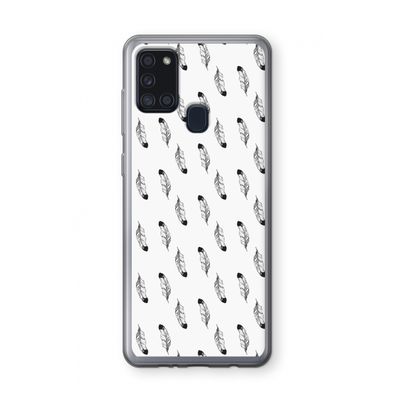 Pluimen: Samsung Galaxy A21s Transparant Hoesje